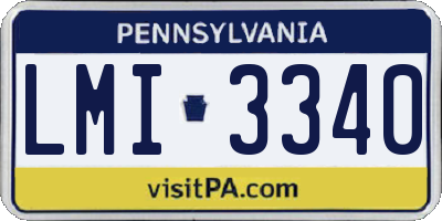 PA license plate LMI3340