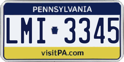 PA license plate LMI3345