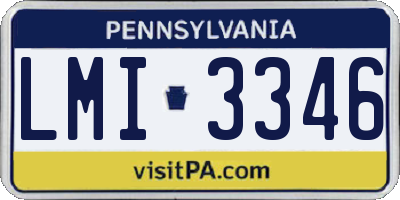 PA license plate LMI3346