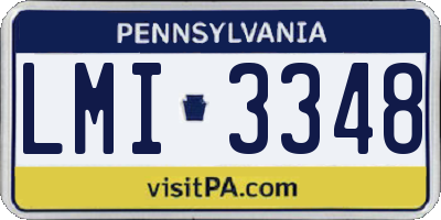 PA license plate LMI3348
