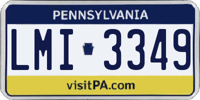 PA license plate LMI3349