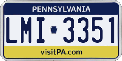 PA license plate LMI3351