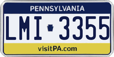PA license plate LMI3355
