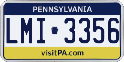 PA license plate LMI3356