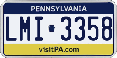 PA license plate LMI3358