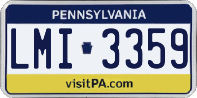 PA license plate LMI3359