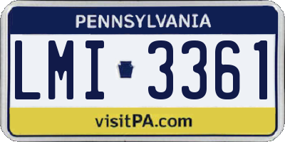 PA license plate LMI3361
