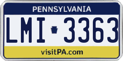 PA license plate LMI3363