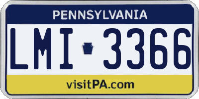 PA license plate LMI3366