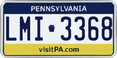 PA license plate LMI3368