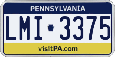 PA license plate LMI3375