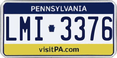 PA license plate LMI3376
