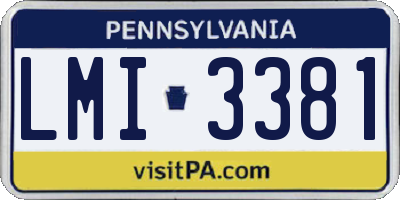PA license plate LMI3381