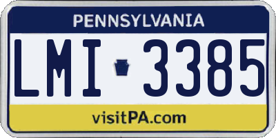 PA license plate LMI3385