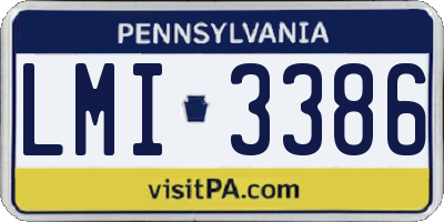 PA license plate LMI3386