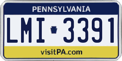 PA license plate LMI3391