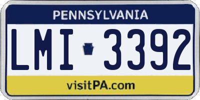 PA license plate LMI3392