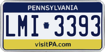 PA license plate LMI3393