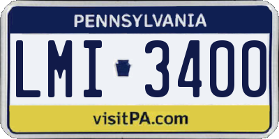 PA license plate LMI3400