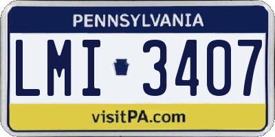 PA license plate LMI3407