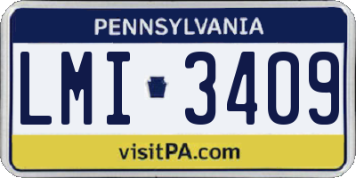 PA license plate LMI3409