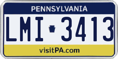 PA license plate LMI3413