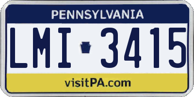 PA license plate LMI3415