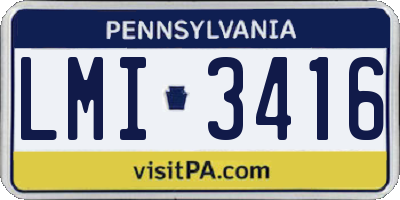 PA license plate LMI3416