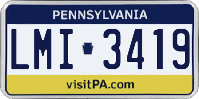 PA license plate LMI3419