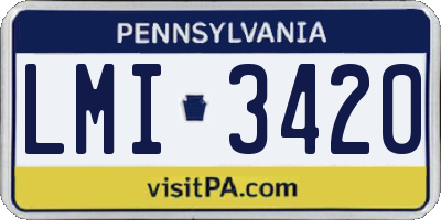PA license plate LMI3420