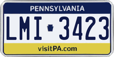 PA license plate LMI3423