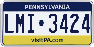 PA license plate LMI3424