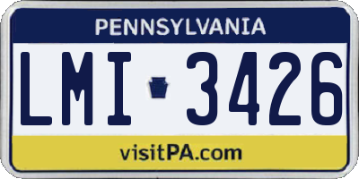PA license plate LMI3426