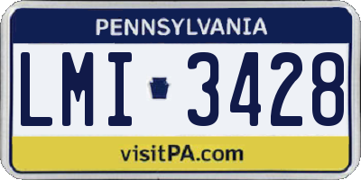 PA license plate LMI3428