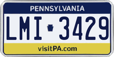 PA license plate LMI3429