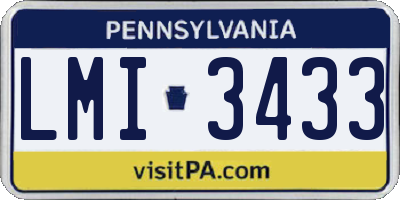 PA license plate LMI3433