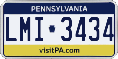 PA license plate LMI3434