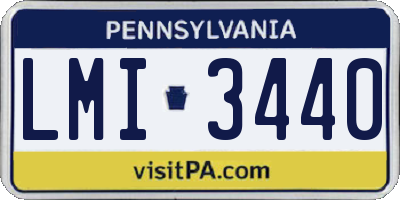 PA license plate LMI3440