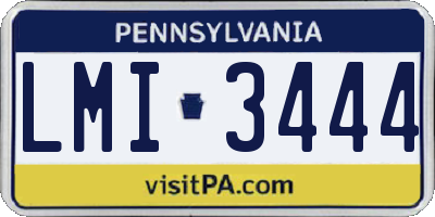 PA license plate LMI3444