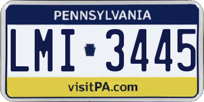 PA license plate LMI3445