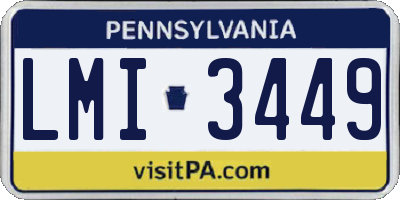 PA license plate LMI3449