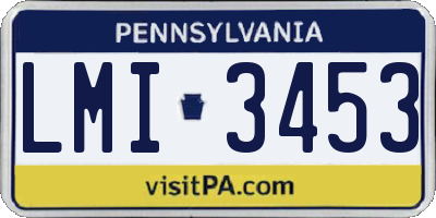 PA license plate LMI3453