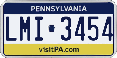PA license plate LMI3454