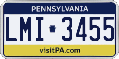 PA license plate LMI3455