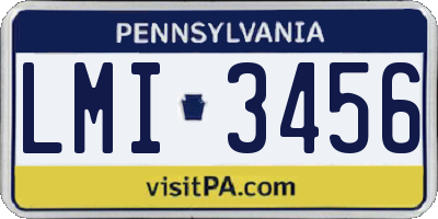 PA license plate LMI3456