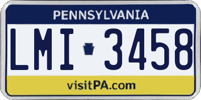 PA license plate LMI3458