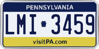 PA license plate LMI3459