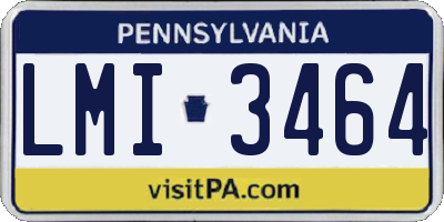 PA license plate LMI3464