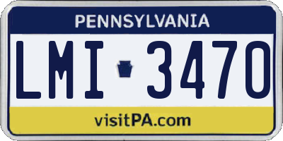PA license plate LMI3470