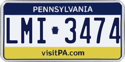 PA license plate LMI3474